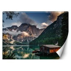 shumee Foto tapeta, Koča ob gorskem jezeru - 150x105