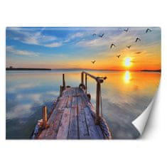 shumee Foto tapeta, Leseni most in sončni zahod - 150x105
