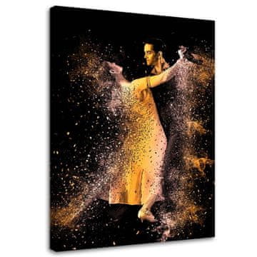 shumee Slika na platnu, Par pleše v zlatem prahu - 40x60