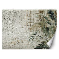 shumee Stenska poslikava, Beton Papiga Ptič Listi Monstera Zelena - 150x105