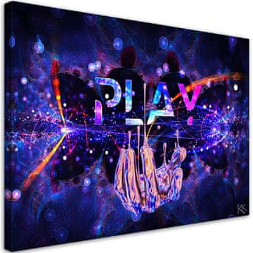 shumee Slika na platnu, Play Neon z napisom - 90x60