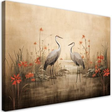 shumee Slika na platnu, Žerjavi na jezeru - 120x80