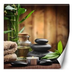 shumee Stenska poslikava, Bamboo zen stones in SPA - 100x100