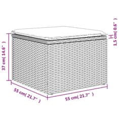 Vidaxl Vrtni stolček z blazino bež 55x55x37 cm poli ratan