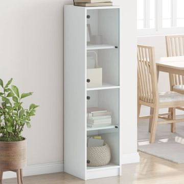 Vidaxl vidaXL Omarica s steklenimi vrati bela 35x37x142 cm