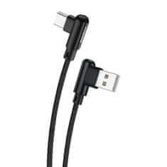 Foneng Kotni kabel USB na USB-C X70, 3A, 1m (črn)