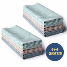 Netscroll Večnamenska krpa za čiščenje iz mikrovlaken (4+4 kos.) MicrofiberCloth