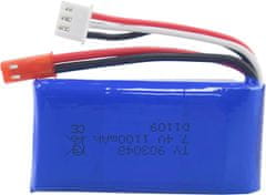 YUNIQUE GREEN-CLEAN Komplet 2 litijevih baterij 7.4V 1100mAh s polnilnikom - združljiv z WLtoys A949, A959, A969, A979, K929, V912, V913, L959