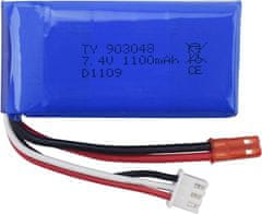 YUNIQUE GREEN-CLEAN Komplet 2 litijevih baterij 7.4V 1100mAh s polnilnikom - združljiv z WLtoys A949, A959, A969, A979, K929, V912, V913, L959
