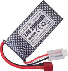 YUNIQUE GREEN-CLEAN Komplet 2 LiPo baterij 7.4V 2000mAh s T-vtičem in polnilnikom 2v1 - združljiv z modeli RC 9200, 9200E, 200E, 9202E, HM101, 9125, S920, S921, HB101 in WLtoys