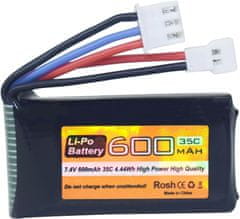 YUNIQUE GREEN-CLEAN Komplet 2 LiPo baterij 7.4V 600mAh 35C 2S z vtičem Molex - združljiv z avtomobilskimi tovornjaki FMS FCX24 RC in električnimi plezalnimi vozili