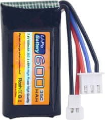 YUNIQUE GREEN-CLEAN Komplet 2 LiPo baterij 7.4V 600mAh 35C 2S z vtičem Molex - združljiv z avtomobilskimi tovornjaki FMS FCX24 RC in električnimi plezalnimi vozili