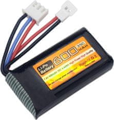 YUNIQUE GREEN-CLEAN Komplet 2 LiPo baterij 7.4V 600mAh 35C 2S z vtičem Molex - združljiv z avtomobilskimi tovornjaki FMS FCX24 RC in električnimi plezalnimi vozili