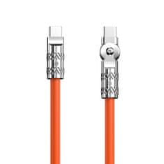DUDAO Kabel USB-C na USB-C Dudao L24CC 120W, z vrtljivim koncem, 1 m (oranžna)