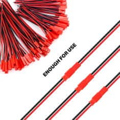 YUNIQUE GREEN-CLEAN Komplet 40 JST 22 AWG priključkov, 2-polni moški in ženski, dolžina 10 cm 15 cm - idealen za LED, tračne svetilke, RC baterije in igrače