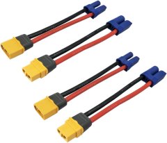 YUNIQUE GREEN-CLEAN 2 pari priključkov XT60 do EC5 - moški in ženski - silikonski kabel 12AWG za modele RC in drone