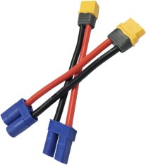 YUNIQUE GREEN-CLEAN 2 pari priključkov XT60 do EC5 - moški in ženski - silikonski kabel 12AWG za modele RC in drone
