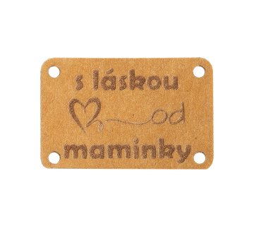 Apliciran papir "z ljubeznijo od mame" - komplet 6 kosov - 30x25 mm