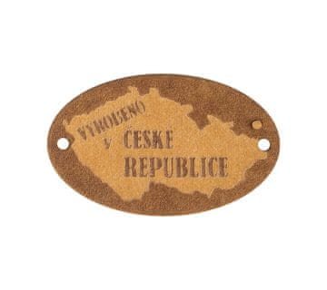 Papir z našitkom "made in CZECH REPUBLIC" - komplet 6 kosov - 40x25 mm