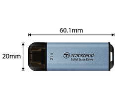 Transcend ESD300P 2TB, zunanji SSD, USB 10Gb/s, tip C, 1050MB/R, 950MB/W, roza