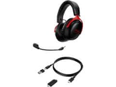 HP HyperX Cloud III/USB-C/Wire/USB/Wireless/Black-Red