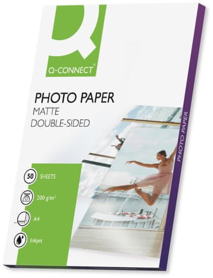Q-Connect Fotopapir - A4, dvostranski, 200 g/m2, mat, 50 kosov