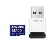 Samsung Samsung/mikro SDXC/512GB/180MBps/USB 3.0/USB-A/razred 10/+ adapter/modra