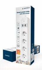 Gembird Smart Surge Protector Tuya 4xDE 2xUSB-A 1xUSB-C bela