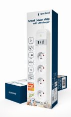 Gembird Smart Surge Protector Tuya 4xFR 2xUSB-A 1xUSB-C bela