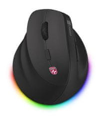 Connect IT FOR HEALTH Cloudy Left brezžična navpična miška za levičarje, RGB osvetlitev, 2xBT, USB BLACK