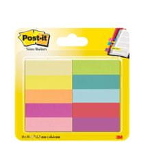 Post-It Listki - 15,0 x 50,0 mm, mešanica barv, 10 x 50 kosov