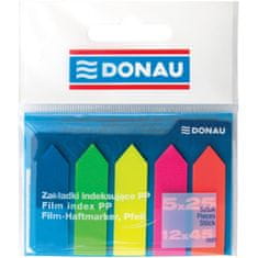 Donau Samolepilni zaznamki - folija, 12x45 mm, 5x 25, mešanica barv