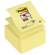 Post-It Z-flanki Super Sticky - 101 × 101 mm, svetlo rumene barve, podloženi, 5 kosov