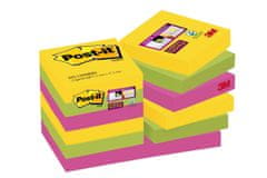 Post-It Super Sticky Rio samolepilni lističi - 12 kosov, 47,6 x 47,6 mm, mešanica barv