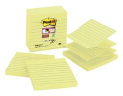 Post-It Z-flanki Super Sticky - 101 × 101 mm, svetlo rumene barve, podloženi, 5 kosov