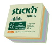 HOPAX Stick'n by Stick'n by FSC - 76 x 76 mm, 3x50 lističev, pastelna mešanica