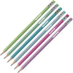 Kores Trikotni svinčnik Style z barvno gumo HB - 6 barv