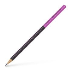 Faber-Castell Grafitni svinčnik Grip Two Tone - brez gume, HB, roza/črna, 12 kosov