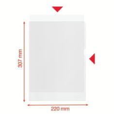 Esselte Zložljivi rokavi L-A4, reciklirani, prozorni, mat, 100mic, 100pcs