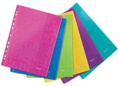 Leitz WOW Velcro vrečke za obešanje A4, 200 mic, 6 kosov - mešanica barv