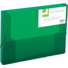 Q-Connect Škatla za dokumente Q-C A4 z gumijastim trakom, transp. zelena 2,5 cm