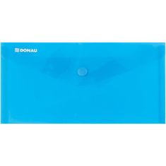 Donau Zložljiva torbica z gumbom - DL, 180 mic, prozorno modra, 1 kos