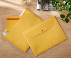 Leitz Cosy zložljiva torbica z gumbom - A4, 3 kosi, rumena