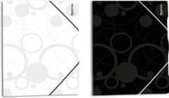Karton P+P Karton P+P mape z zavihki in elastičnim trakom Črno-bela, črna