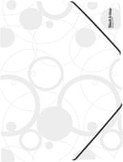 Karton P+P Karton P+P mape z zavihki in elastičnim trakom Črno-bela, bela