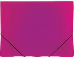 Karton P+P Karton P+P Plastične mape z zavihki in gumico Opaline, A4, roza, 1 kos