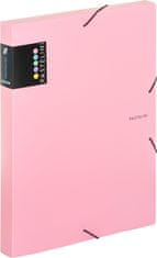 Karton P+P Škatla za dokumente z elastičnim trakom Pastelini - A4, roza, 3 cm