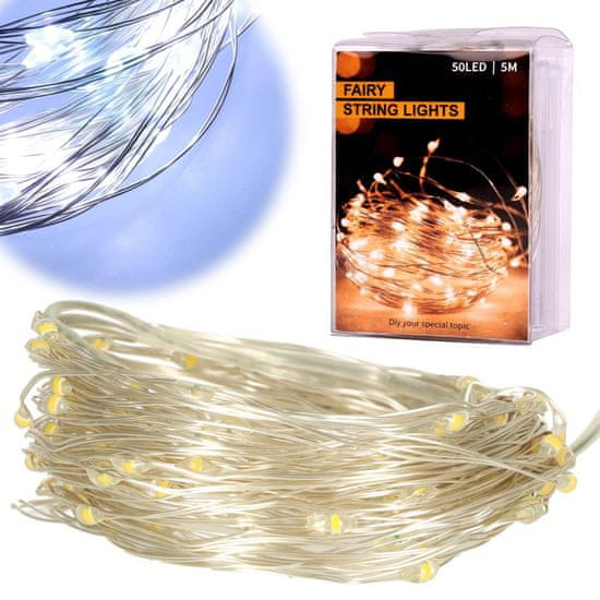 Ikonka Aga LED Dekorativna Žica 5m 50ks Hladno bela
