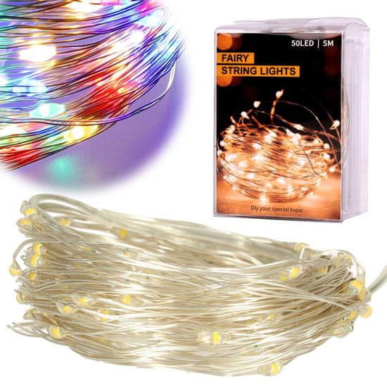 Ikonka Dekorativne žične LED luči 5m 50LED večbarvne