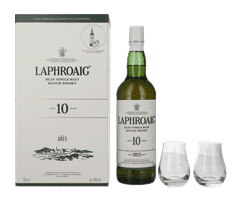 Laphroaig Škotski whisky 10 Single malt + 2 kozarca + GB 0,7 l
